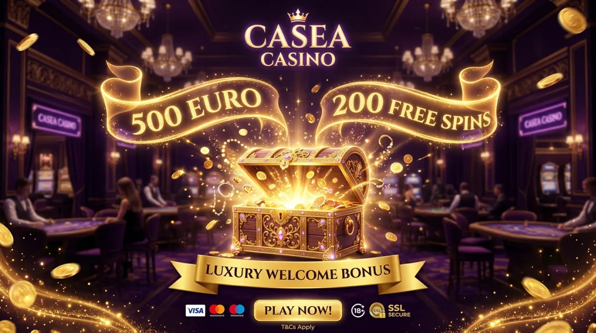 Casea Bonus di benvenuto 100% fino a 500 euro con 200 free spins